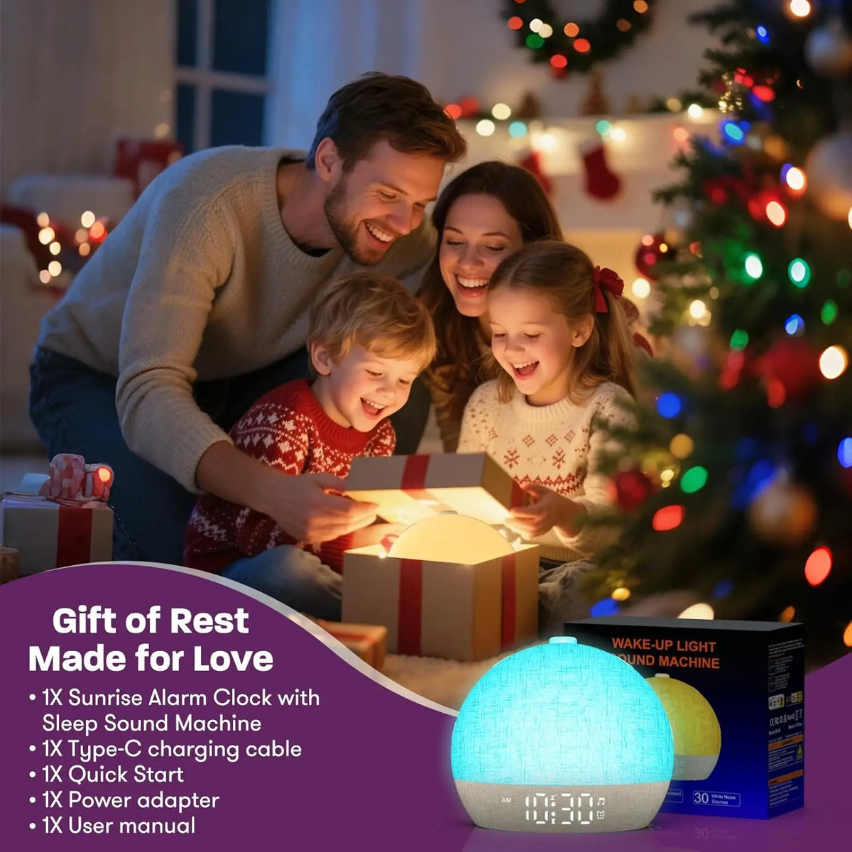 Easylight sunrise alarm clock, what's in the box