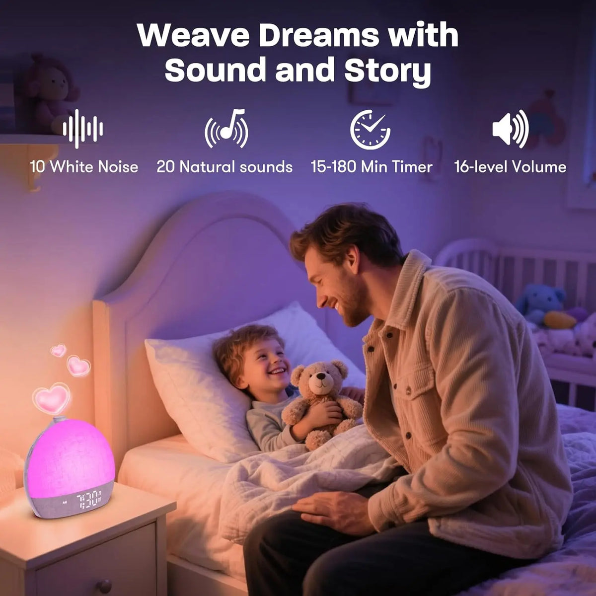 Easylight as a night light with adjustable brightness and color