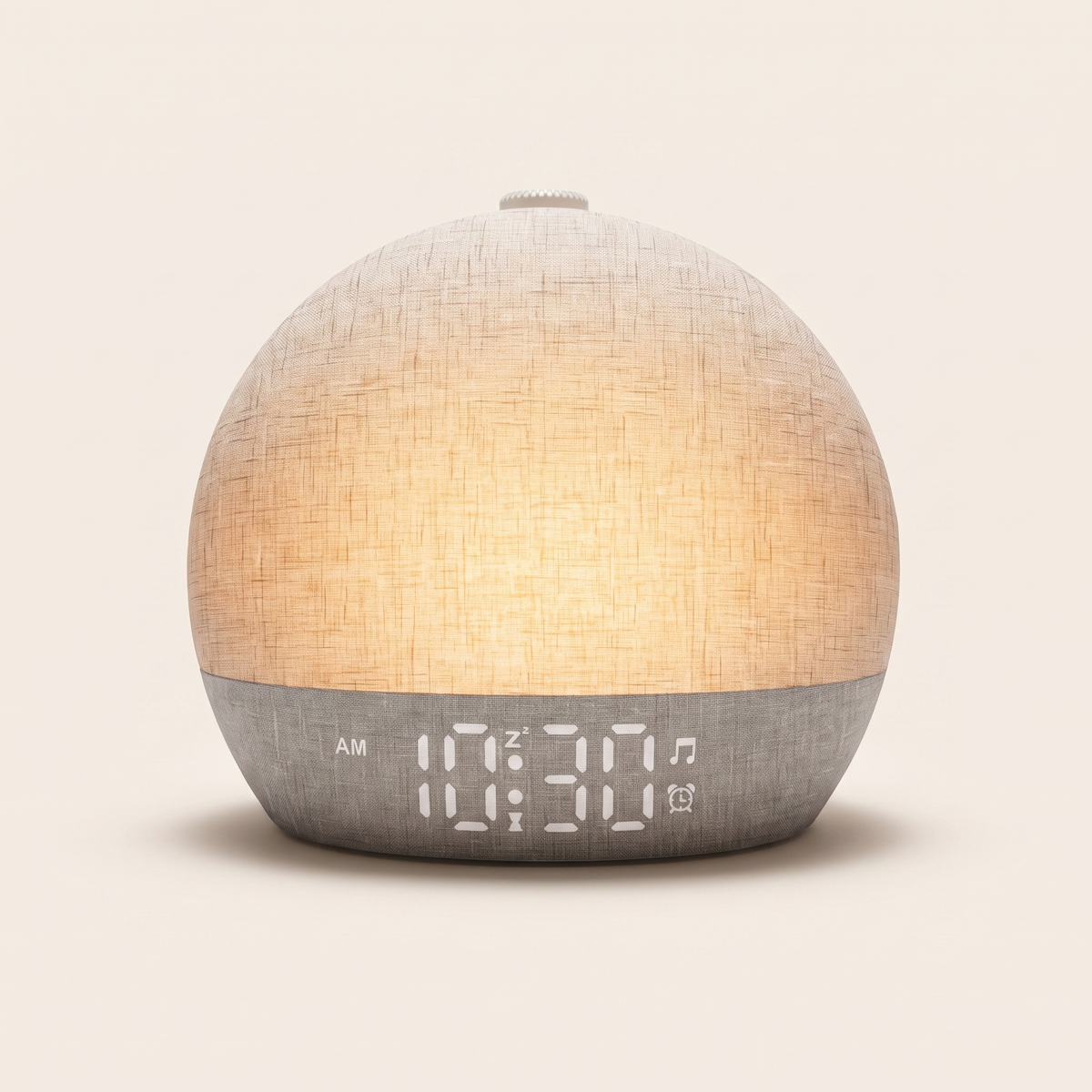 Easylight sunrise alarm clock studio packshot on a warm off-white background